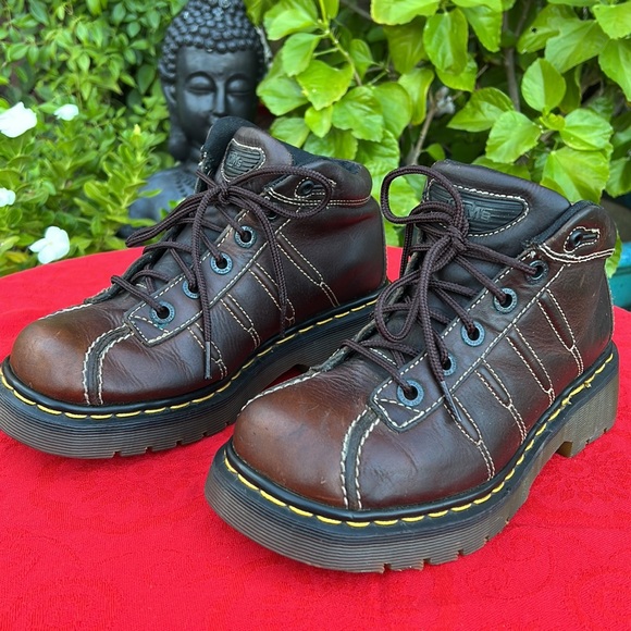 🏴󠁧󠁢󠁥󠁮󠁧󠁿 Dr. Martens MIE Vintage Chunky Brown Platform Oxfords UK 5 - Picture 7 of 17